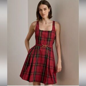 NWT Ralph Lauren Women's Plaid Belted Dress